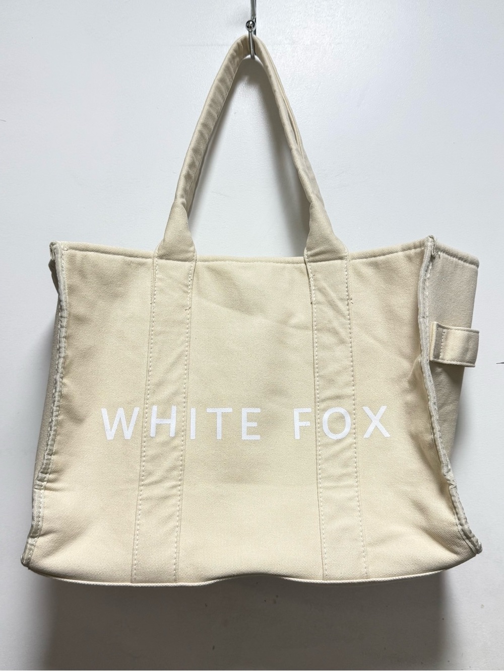 White Fox Boutique Cream Canvas Logo Tote - Picture 5 of 10